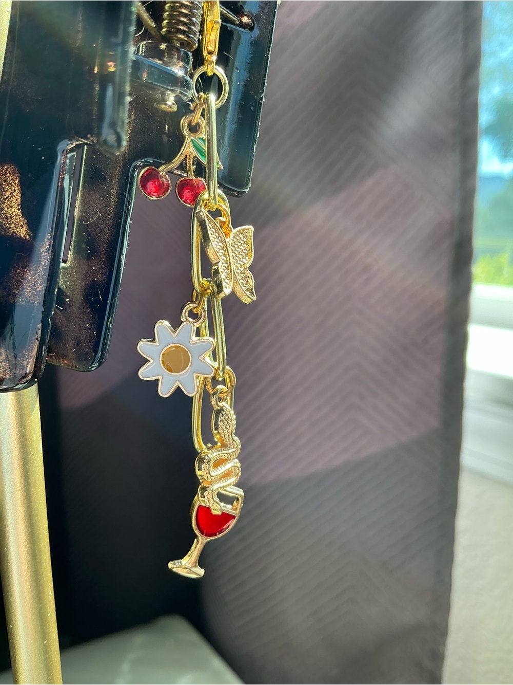 Handmade Charmed Claw Clip - Wine